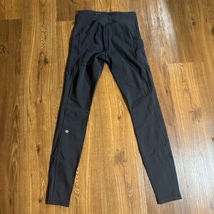 Black lululemon Athletic Leggings with Reflective Logo